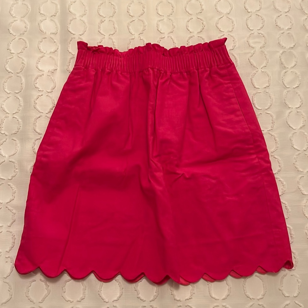 Pink Jcrew scalloped hem skirt